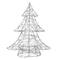 15.25" LED Silver Lighted Wire and Bead Decoration Christmas Tree, Warm White Lights